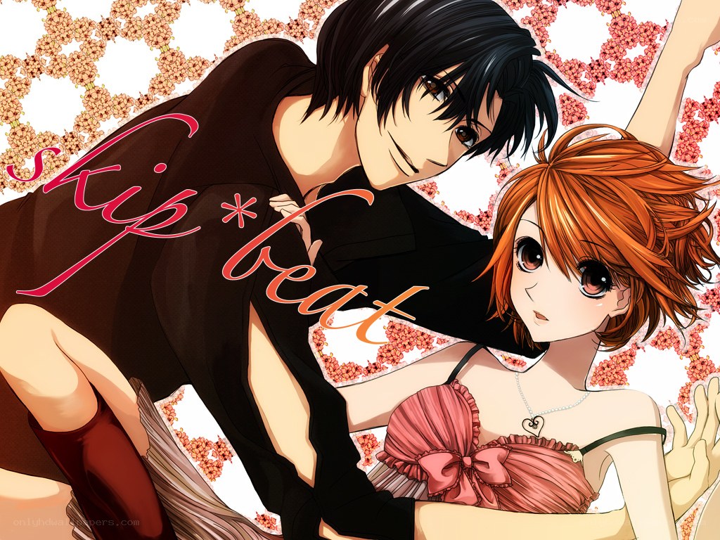 anime couple with flowers