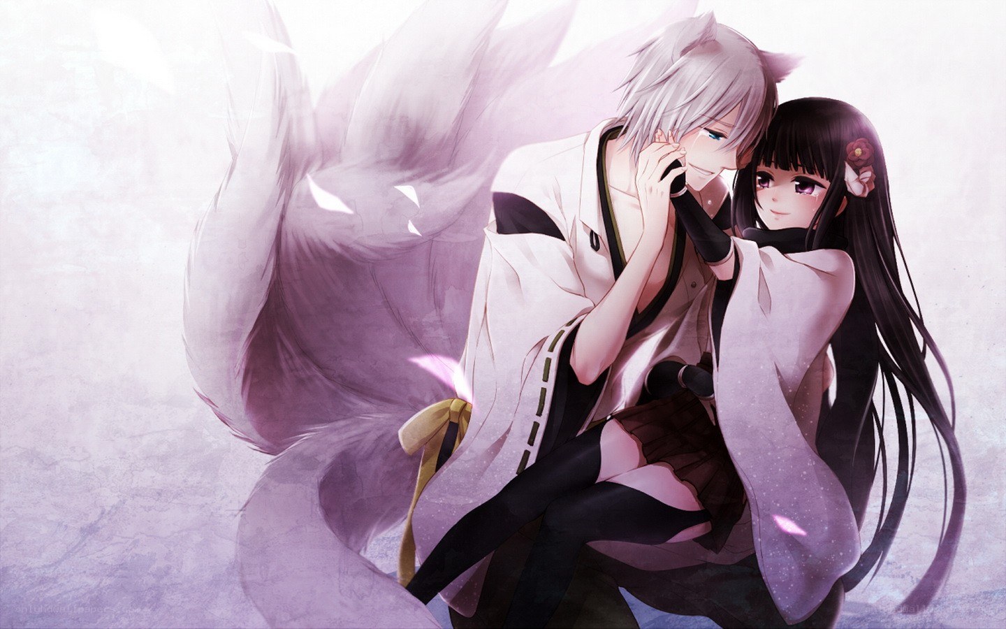 anime couple with fox ears