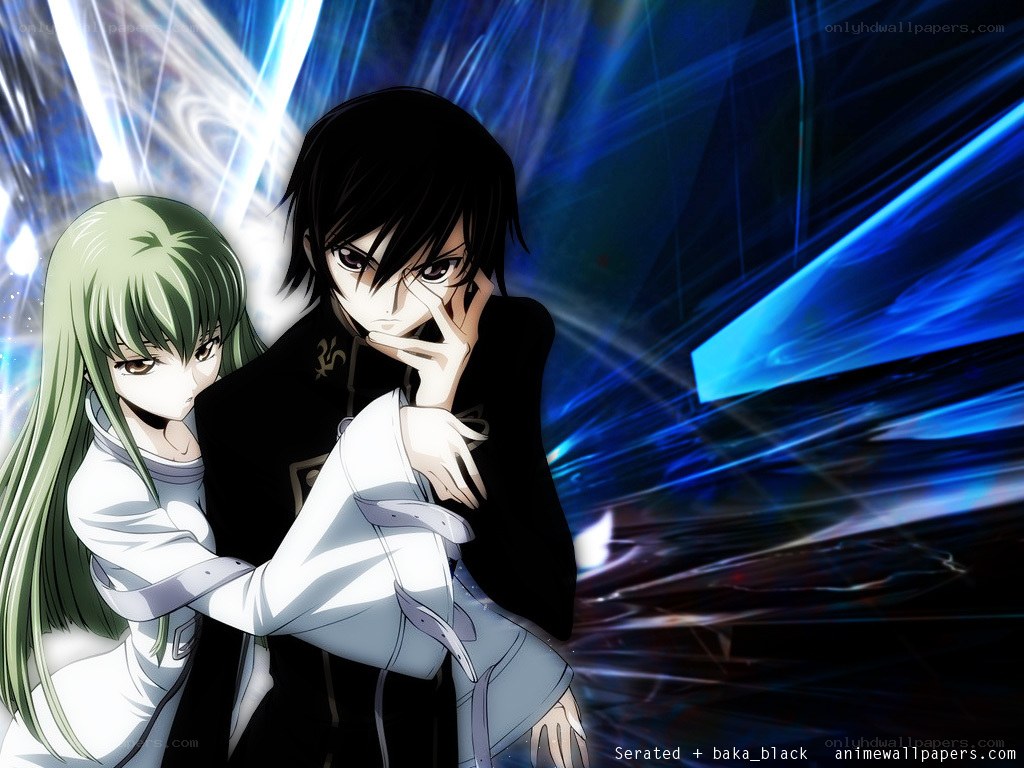 anime couple with glowing background