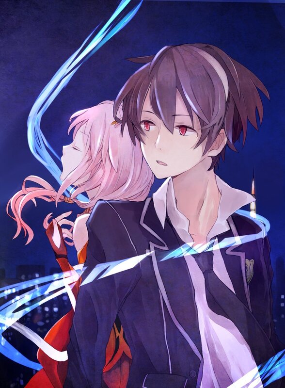 anime couple with glowing energy
