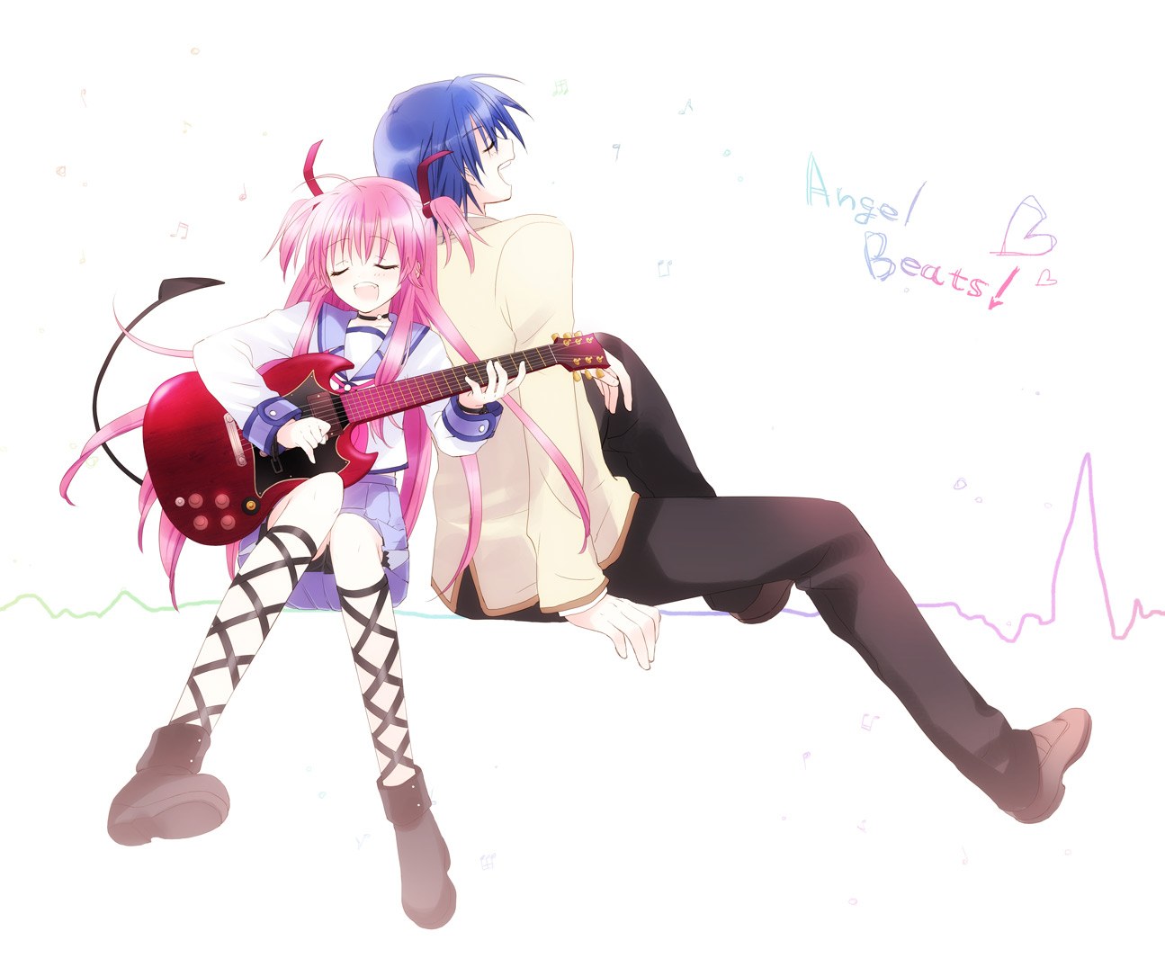 Anime couple with guitar