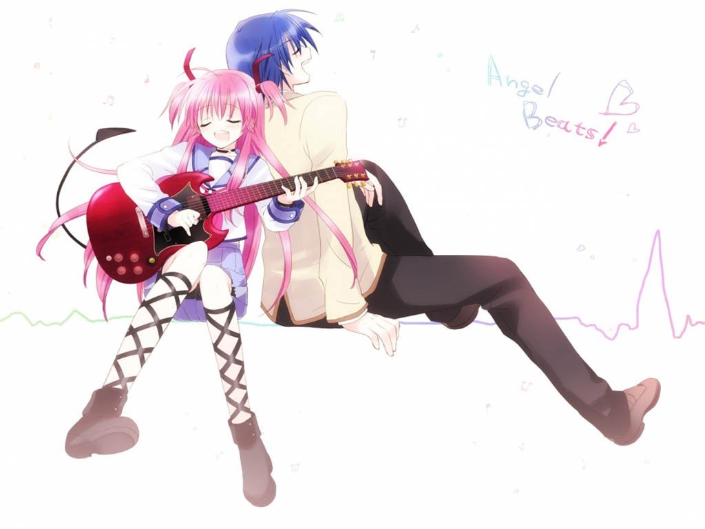 Anime couple with guitar