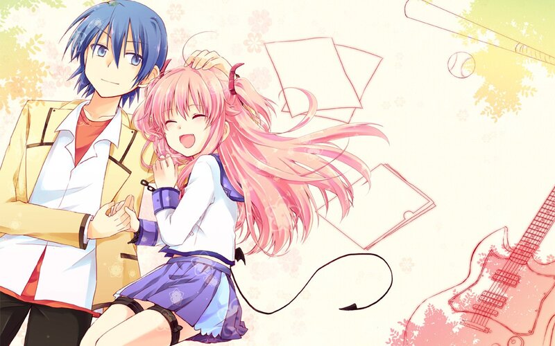 anime couple with guitar