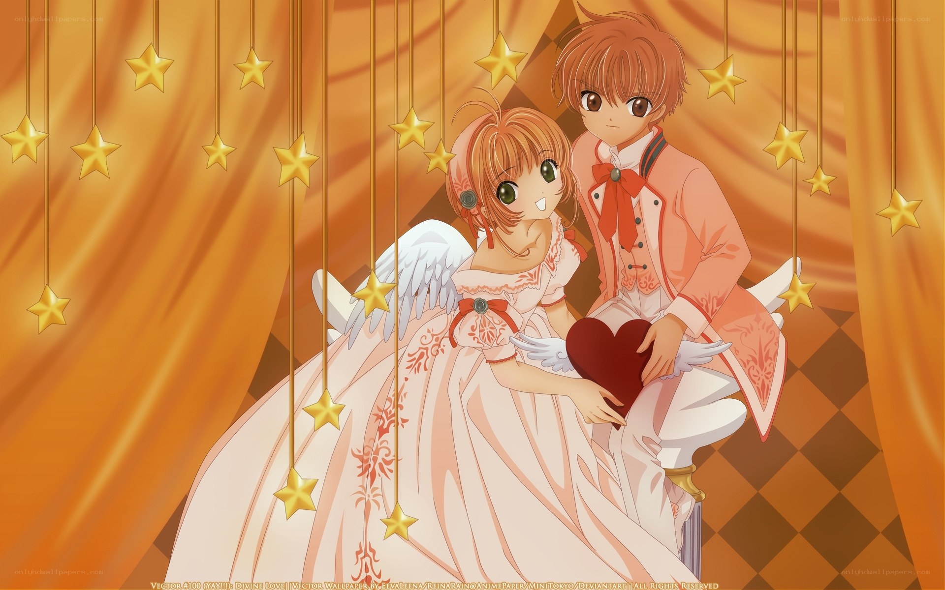 Anime couple with heart