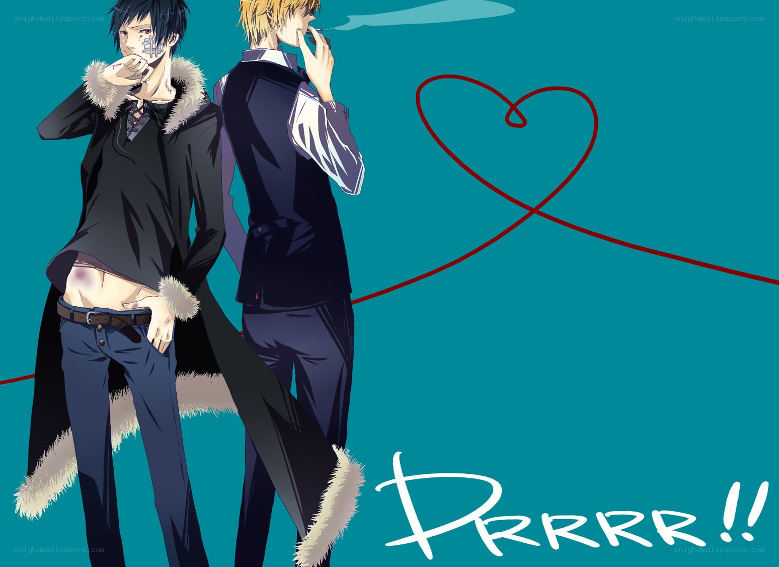 Anime couple with heart