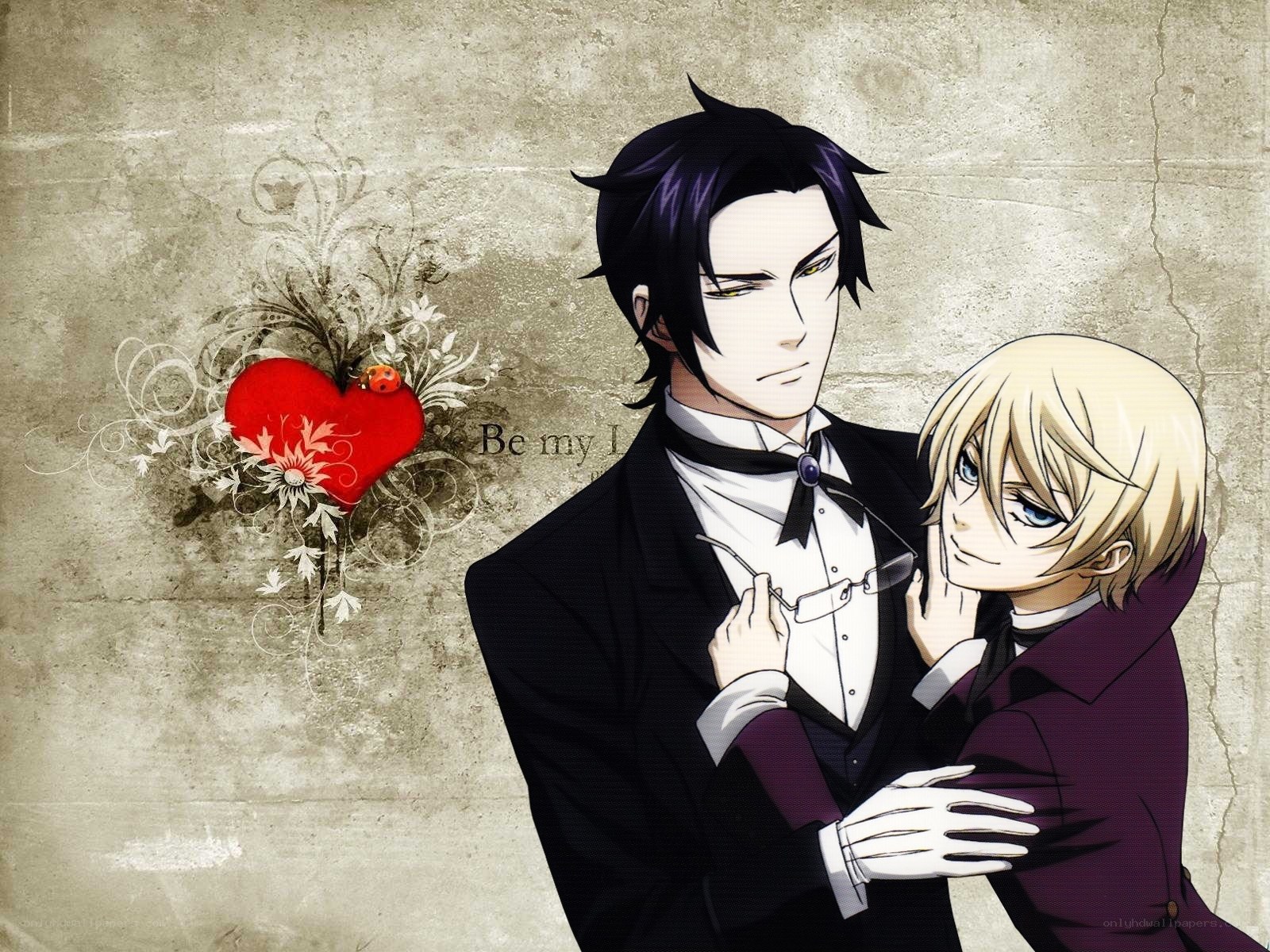 anime couple with heart