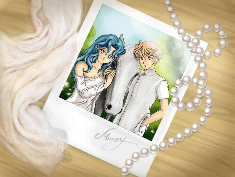 Anime Couple with Horse