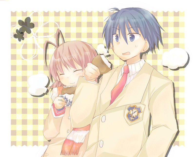 Anime couple with ice cream