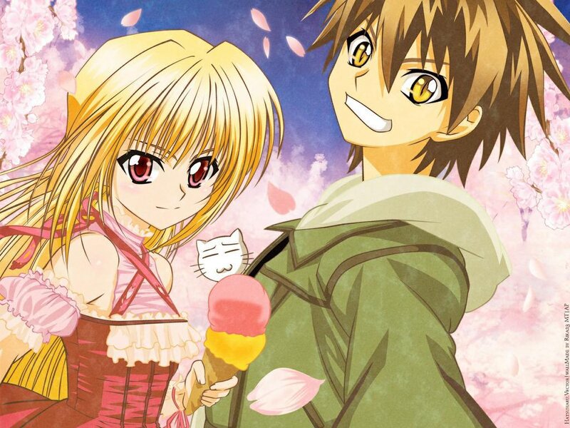 Anime Couple with Ice Cream — Pink
