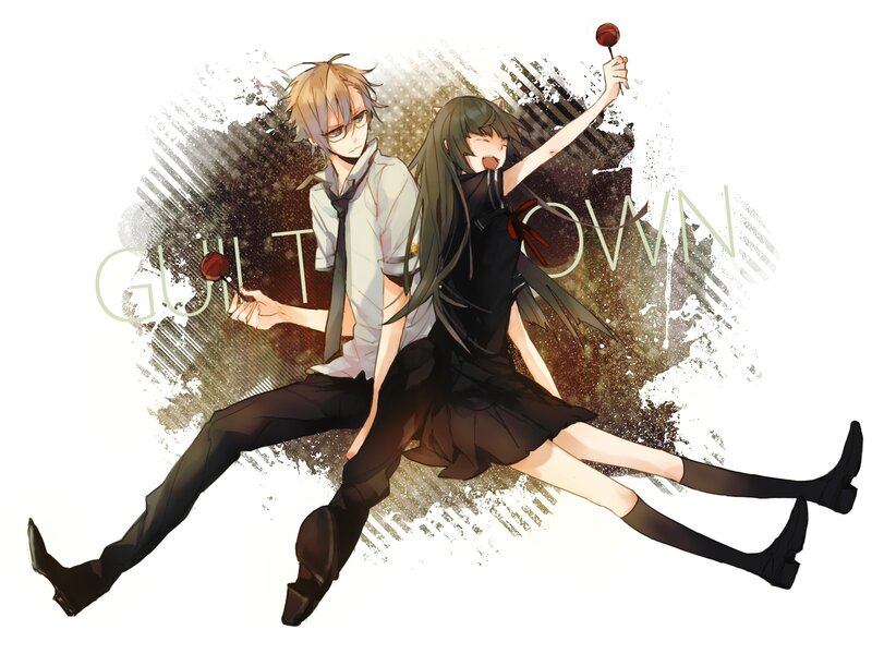 anime couple with lollipops