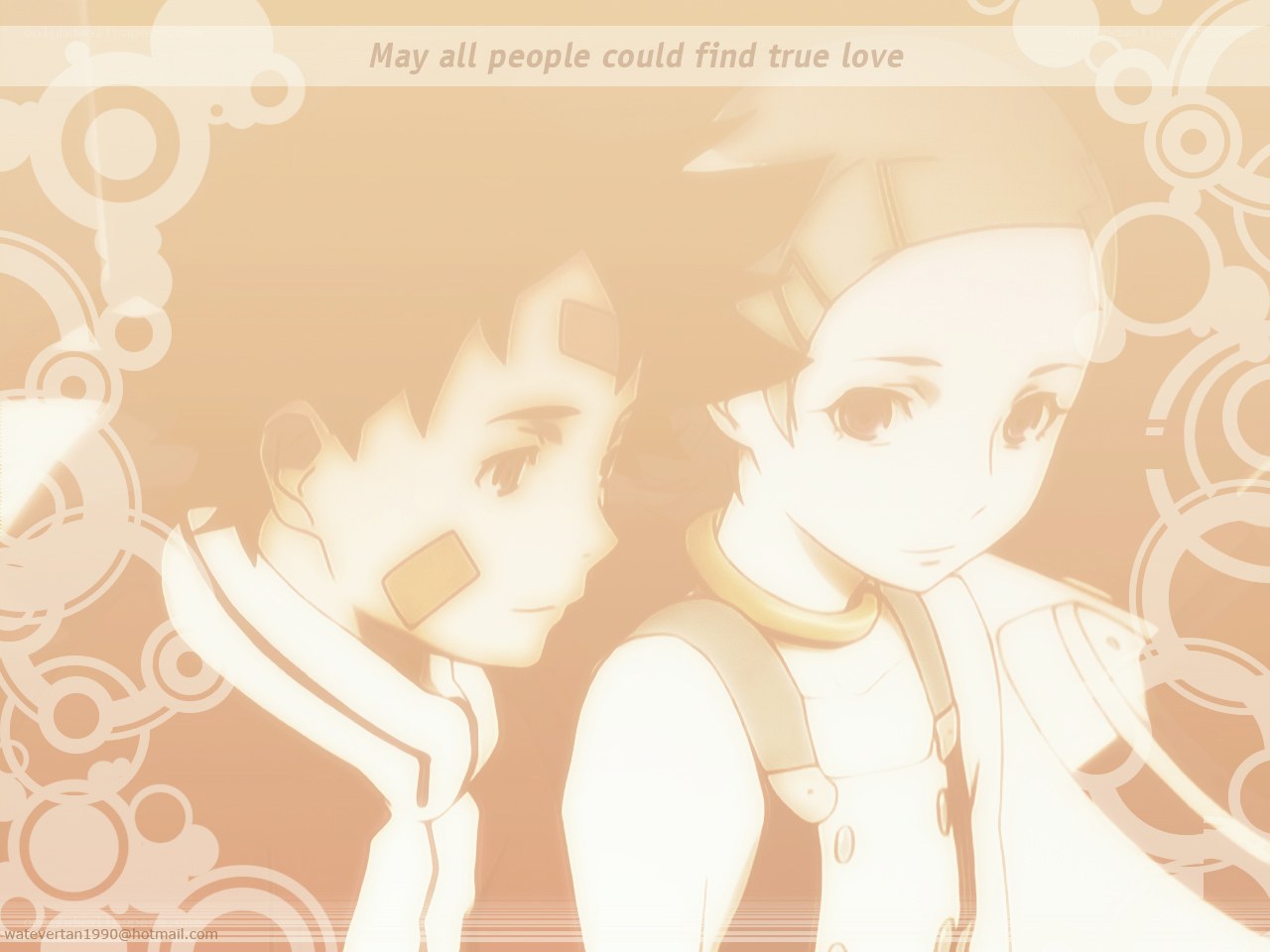 anime couple with love message