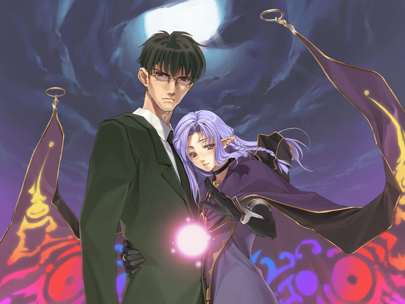 Anime couple with magic