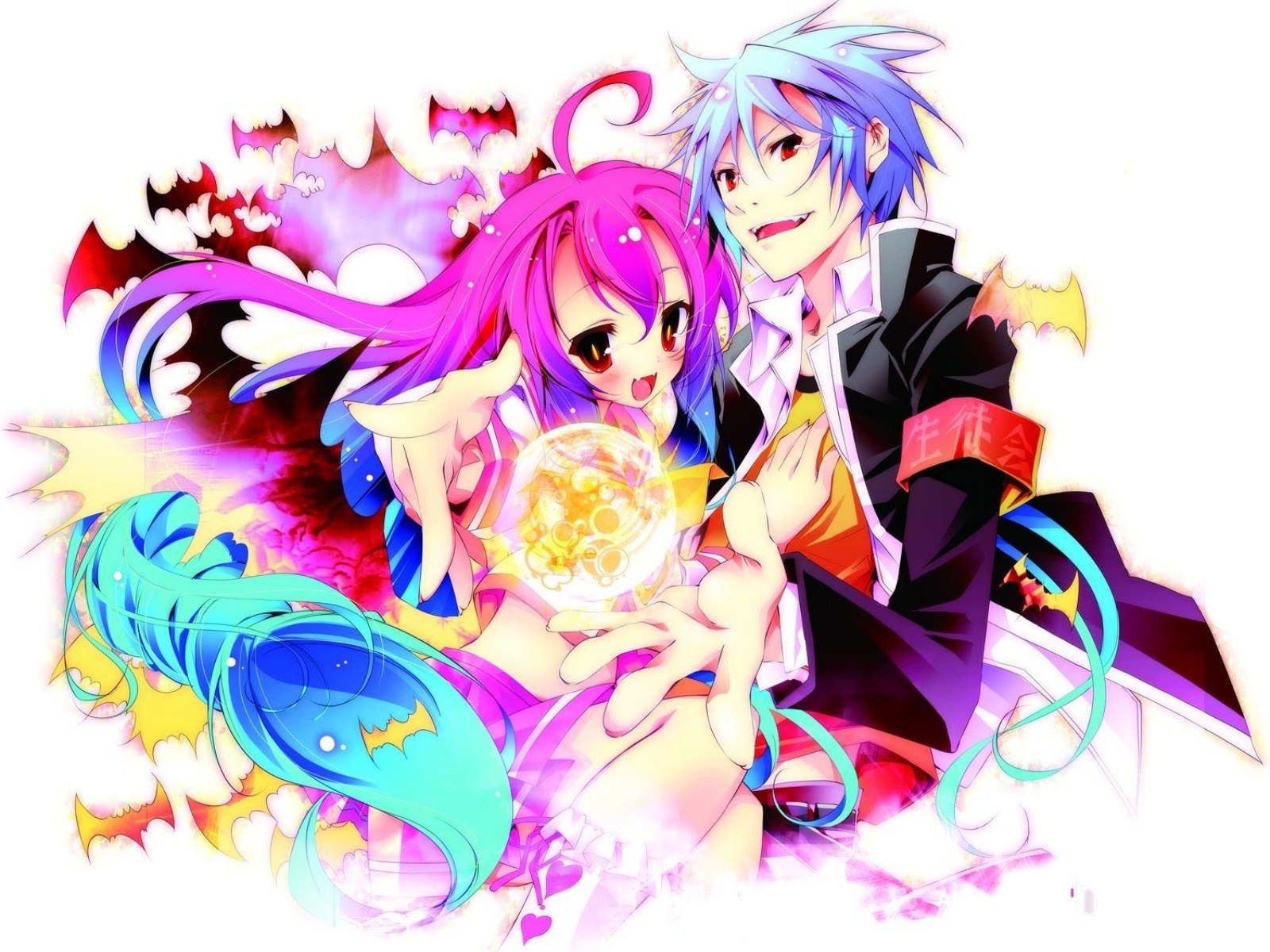 anime couple with magical orb