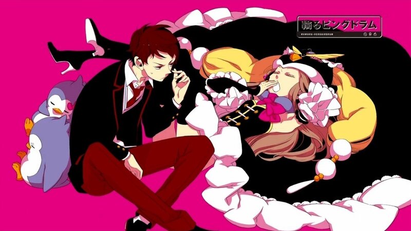 Anime couple with penguin