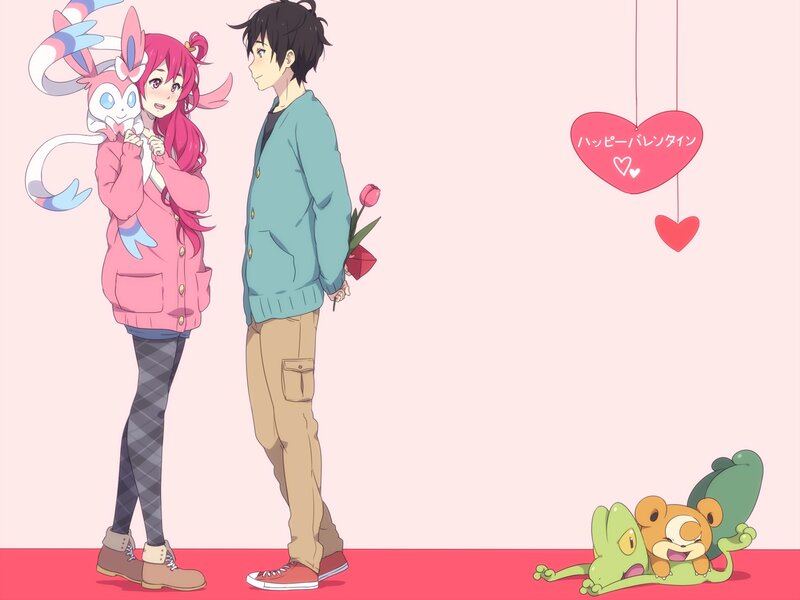Anime Couple with Pokémon