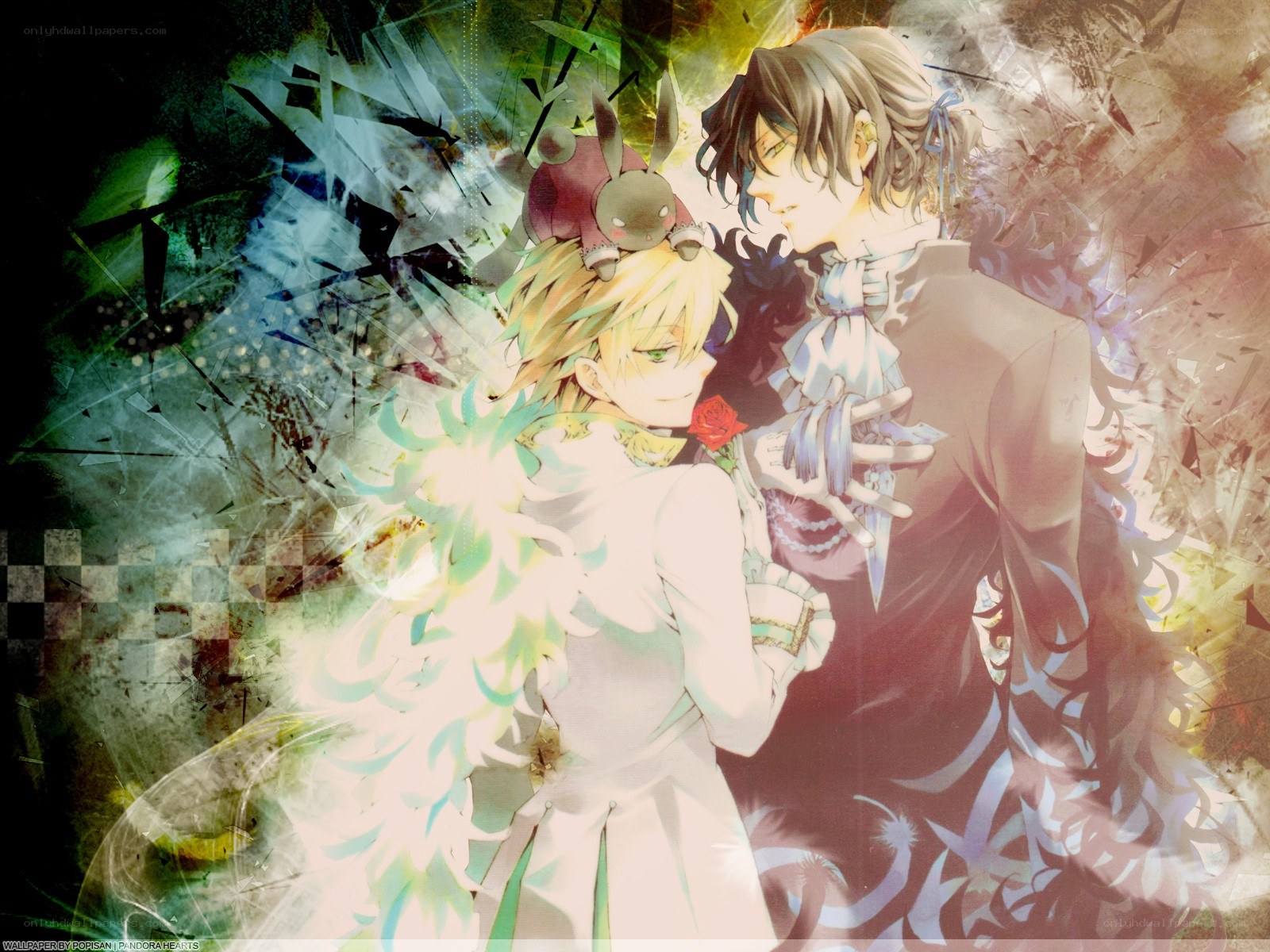 Anime couple with rabbit hat