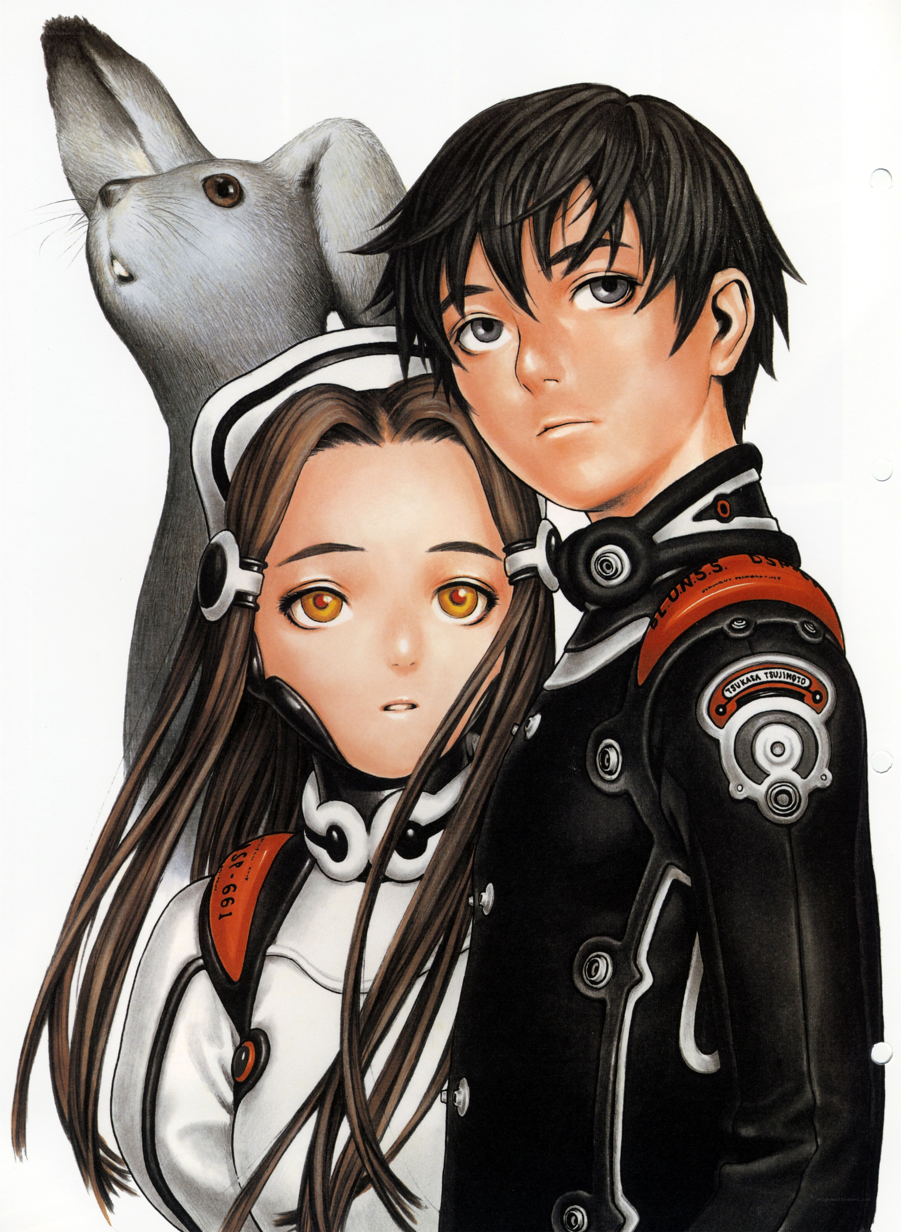 anime couple with rabbit