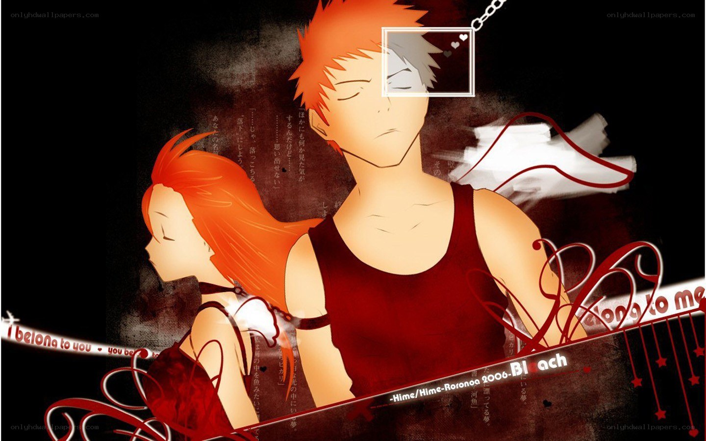 anime couple with red hair