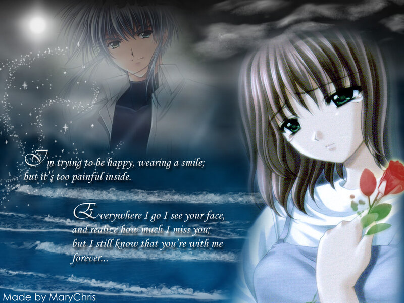 Anime couple with rose