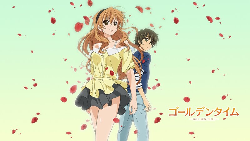 Anime Couple with Rose Petals — Green