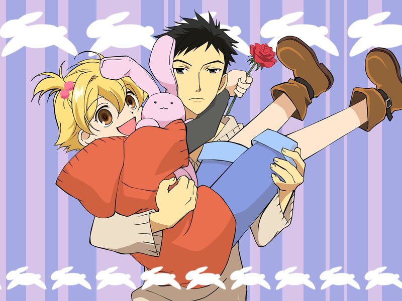 Anime couple with rose