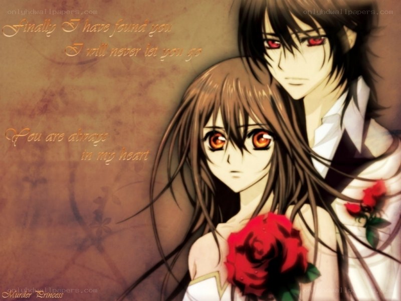 anime couple with roses