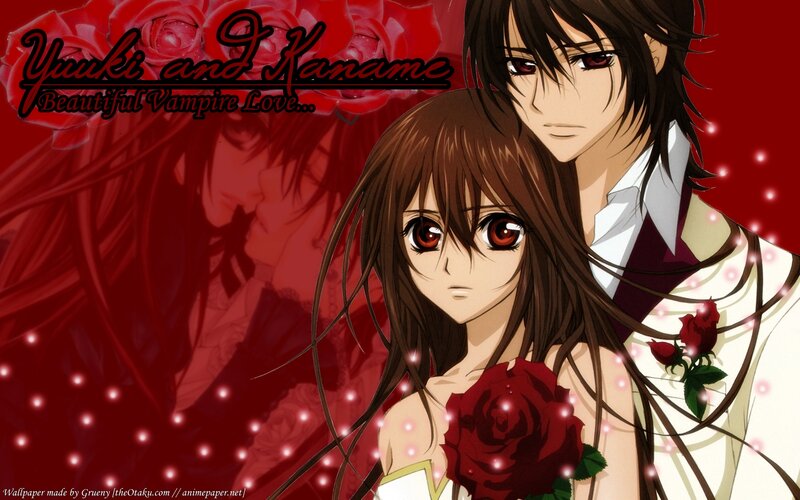 Anime Couple with Roses — Red