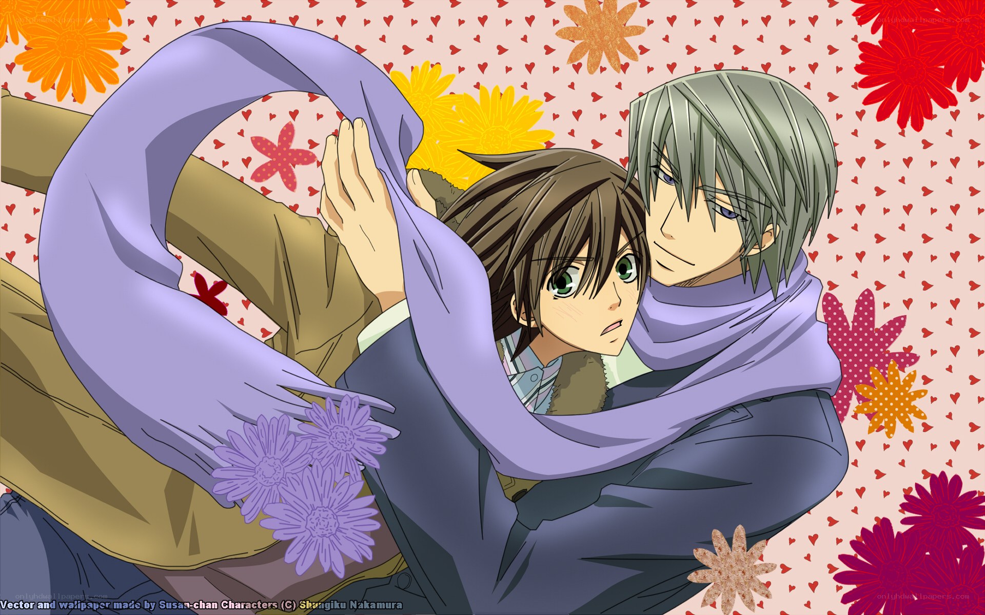 Anime couple with scarf