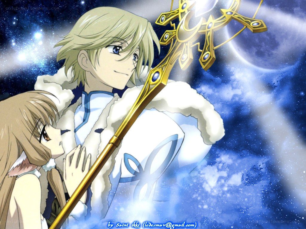 Anime couple with staff