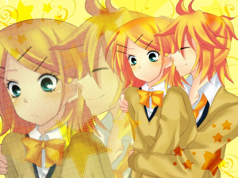 Anime couple with star background