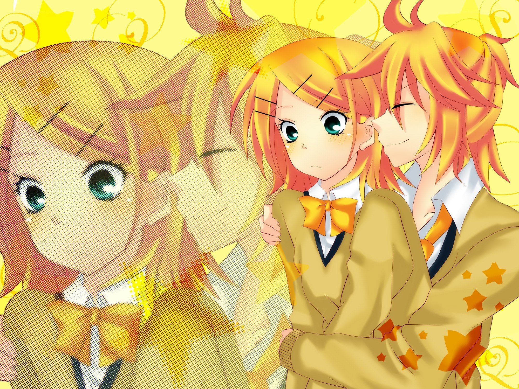 Anime couple with star background