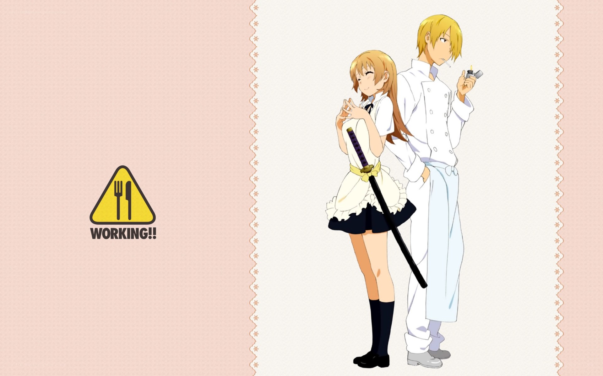 anime couple with sword