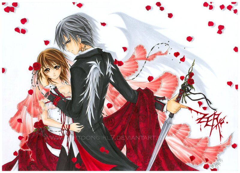Anime Couple with Sword — Black