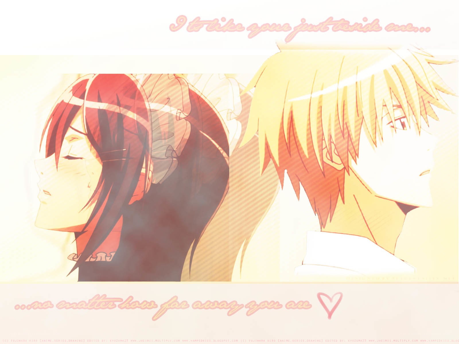 anime couple with text
