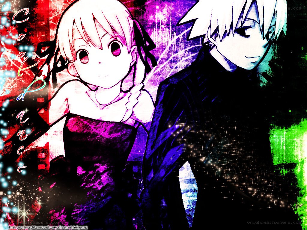 Anime couple with vibrant colors