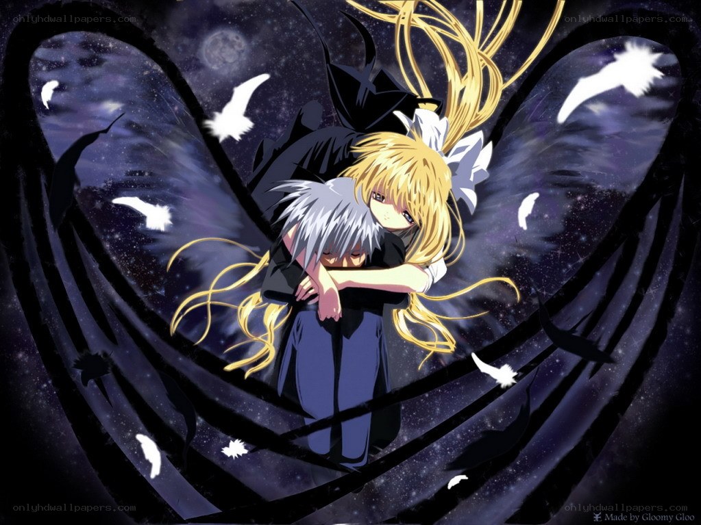 anime couple with wings