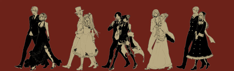 Anime Couples Walking