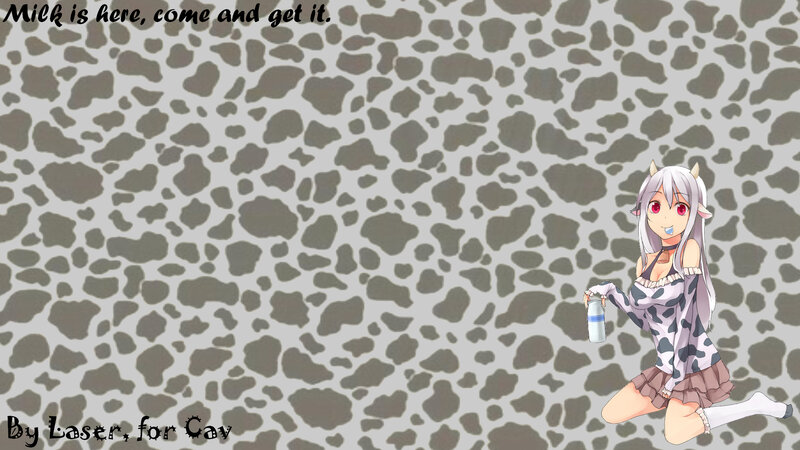 anime cow girl with milk