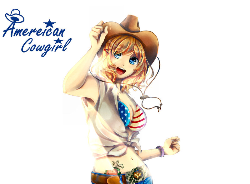 Anime Cowgirl Character — White