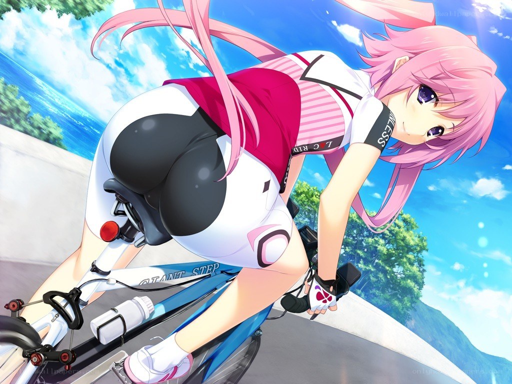 anime cyclist on a bike