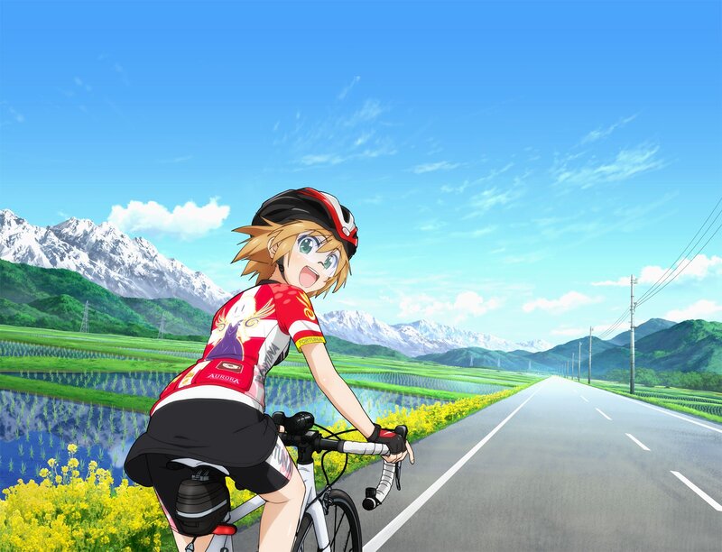 Anime Cyclist on Road
