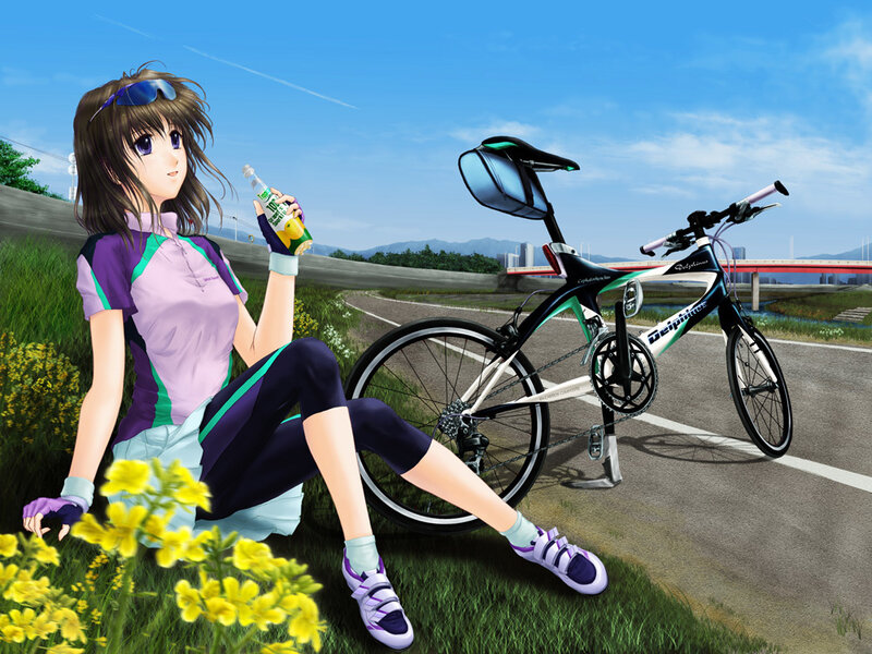 Anime Cyclist Resting