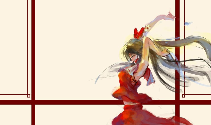 anime dancer in red dress