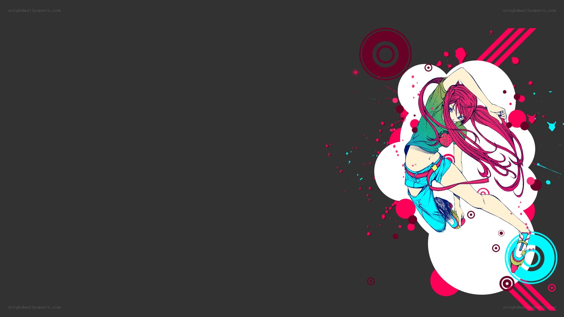 anime dancer with pink hair