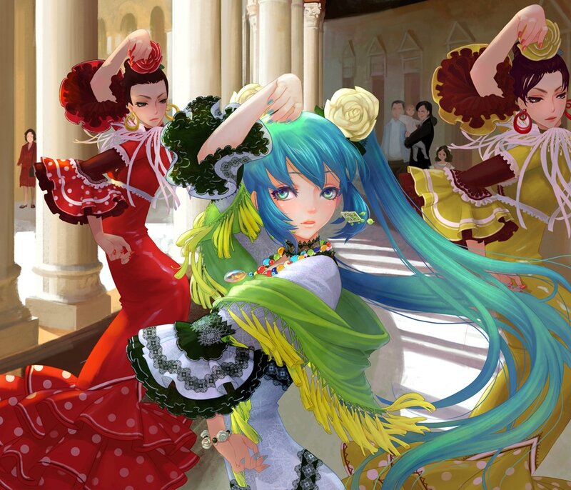 Anime Dancers in Flamenco