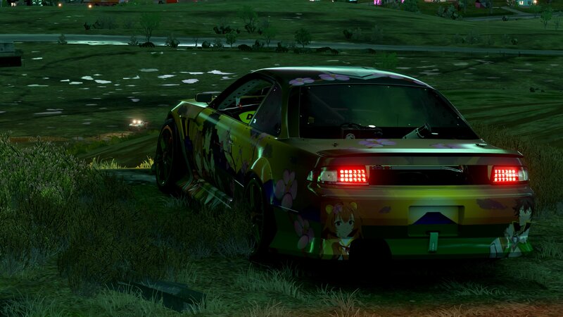 Anime-decorated Car — Green, Dark