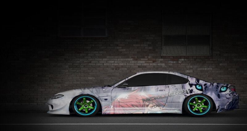 Anime-decorated Car