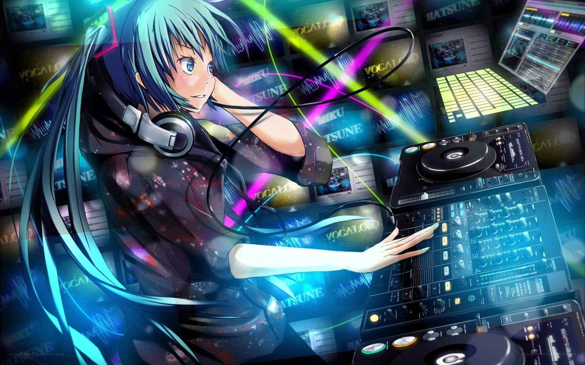 anime DJ at turntable