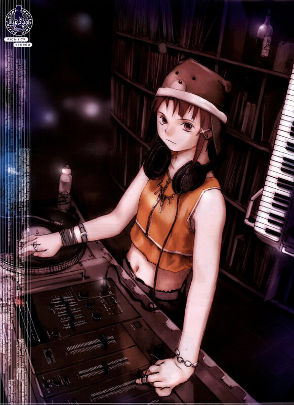 Anime DJ in a music room