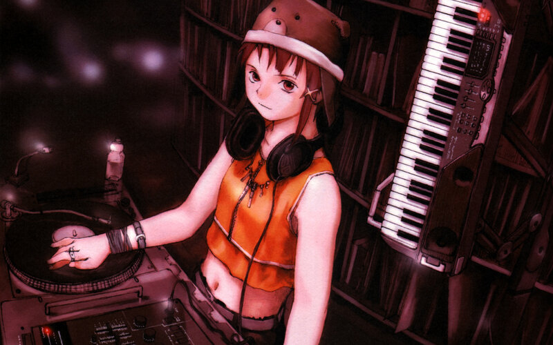 anime DJ in a music room